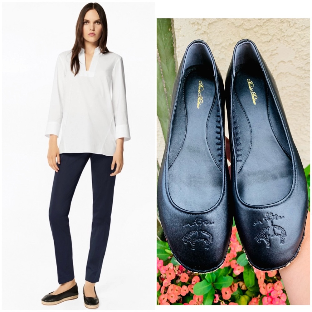 Brooks Brothers leather espadrille flats 9